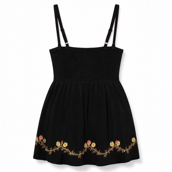 Torrid Black Embroidered Floral Babydoll Cami Top Size 2X - Picture 2 of 6